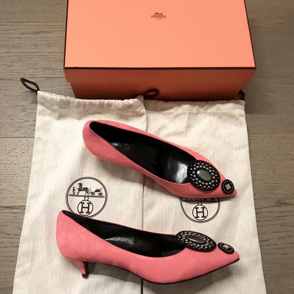 Hermès Petra jeweled velvet kitten heels-New w/box - Picture 2 of 7